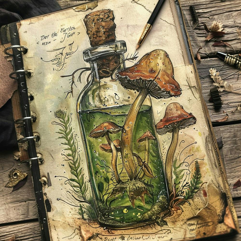 Mushroom In A Bottle