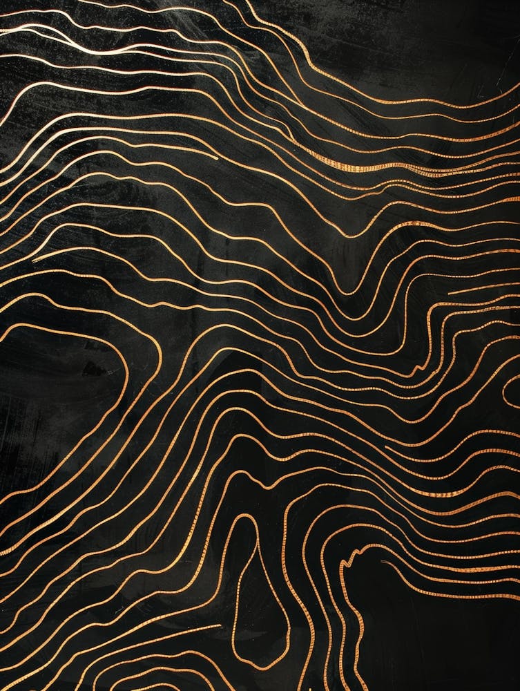 Gold Lines On Black Canvas
