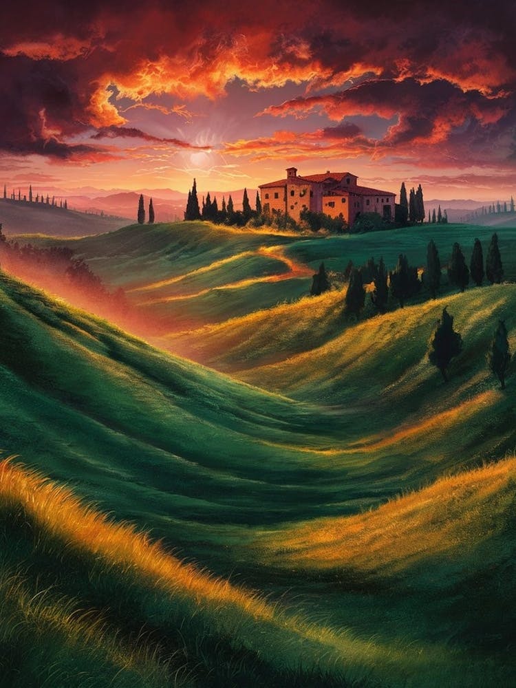Sunset In Tuscany