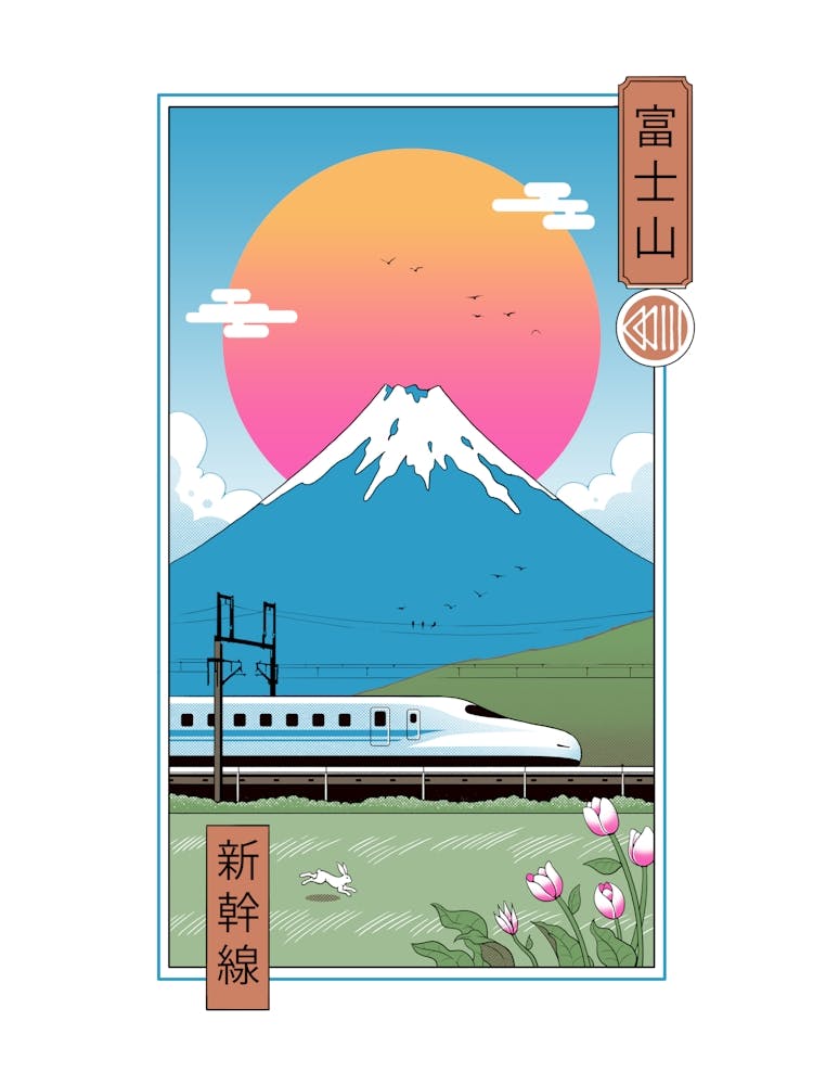 Shinkansen in Mt. Fuji