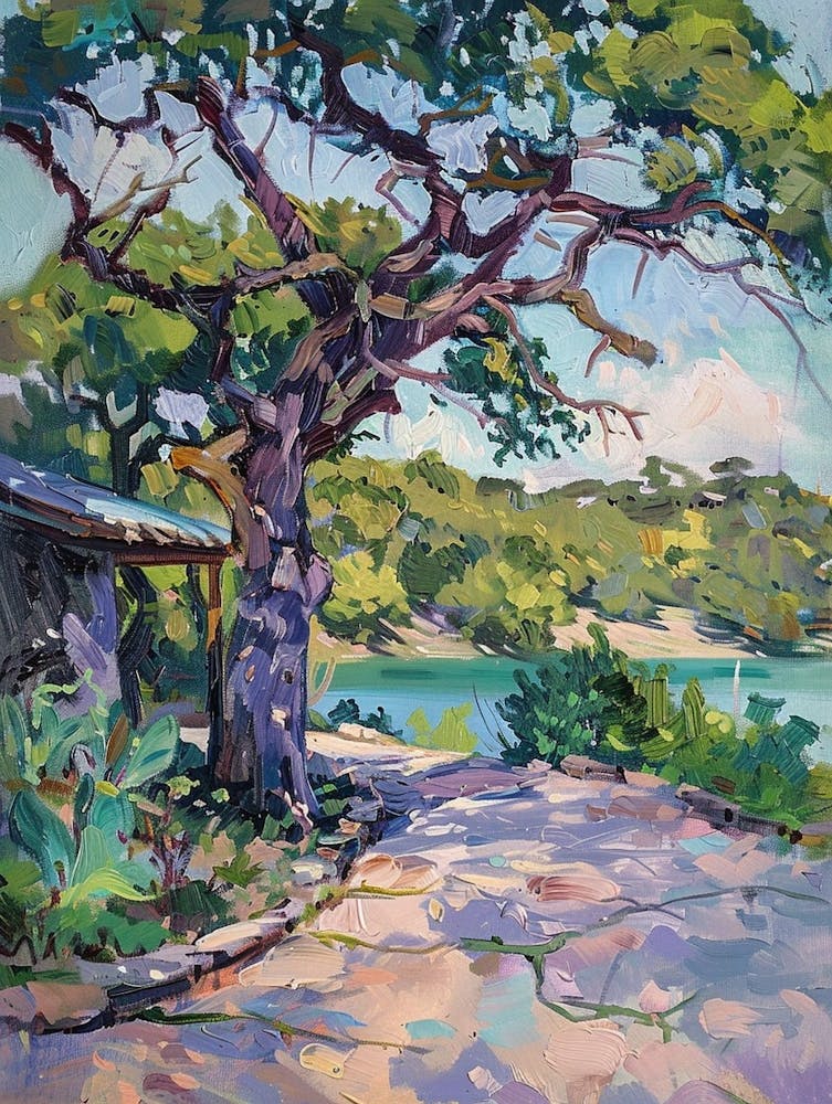 The Oasis On Lake Travis Austin Texas Oil Painting 2