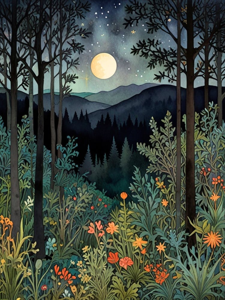 William Morris Mondlicht im Wald 138