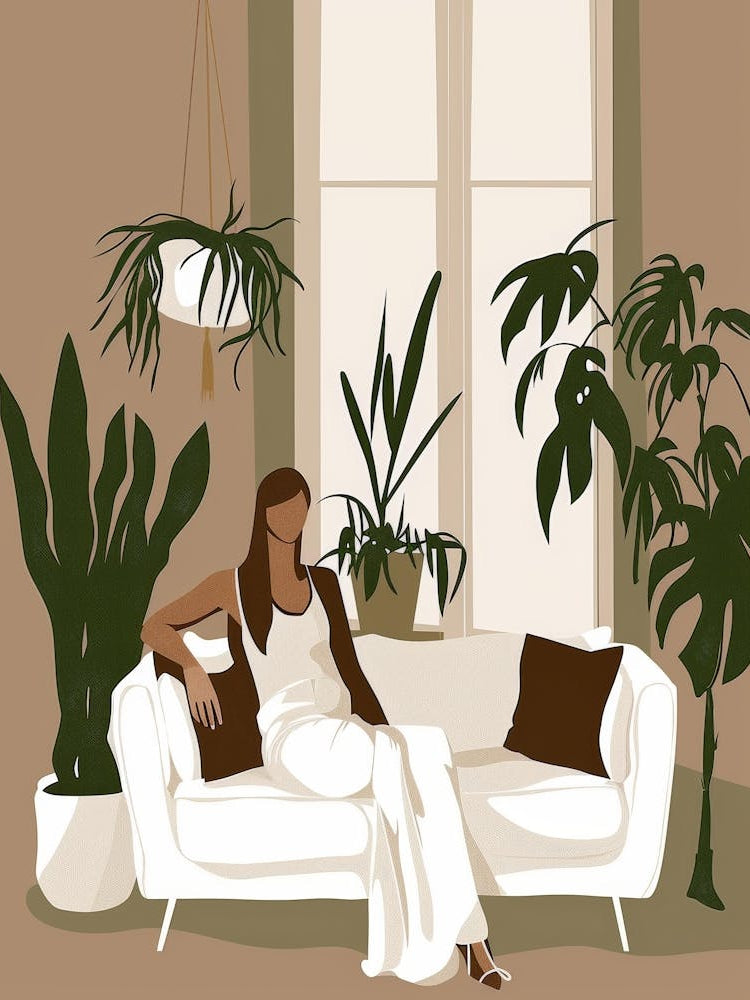 Woman Sitting On The Couch