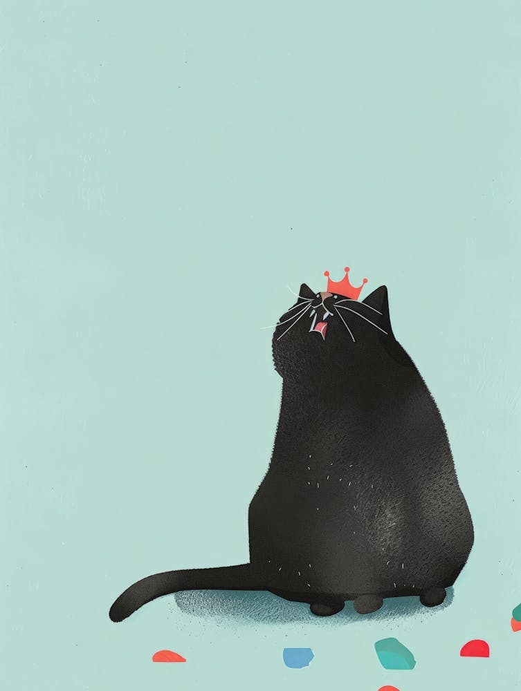 Black Cat With Crown 2
