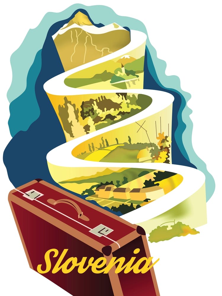 Slovenia, Attractions Touristiques et une Valise