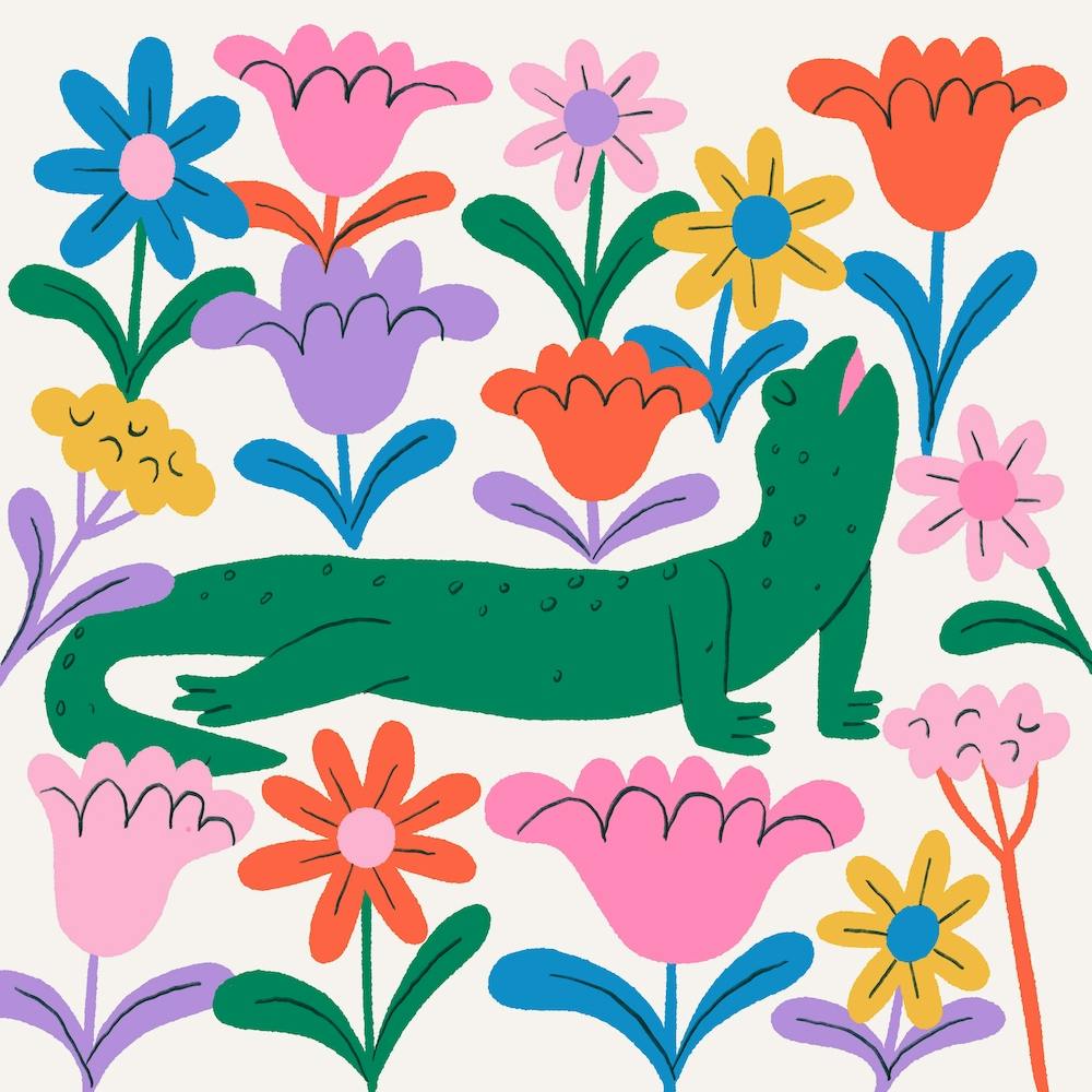 A Lizard Doing Yoga Square