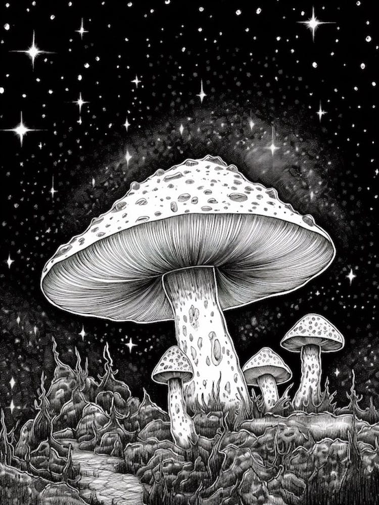 Mushroom And A Starry Night 1