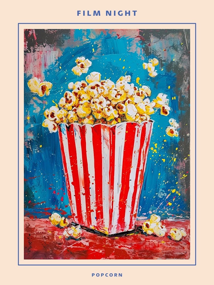 Kitsch Popcorn Brushstrokes 1 Poster