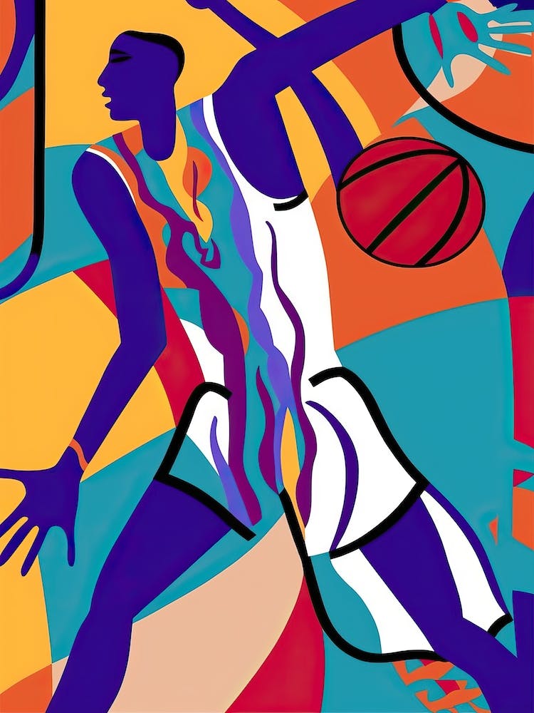 Basketball In The Style Of Matisse 3