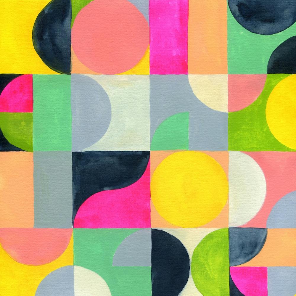 Abstract Painting: Pink-Black