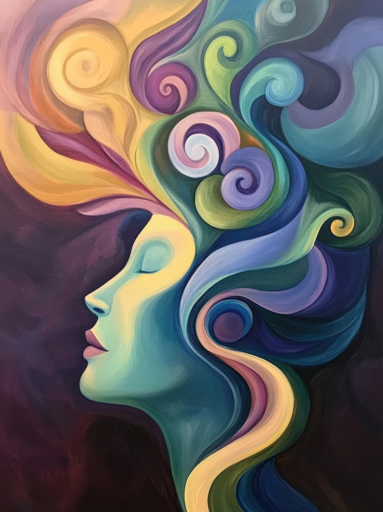 Swirling Woman'S Head