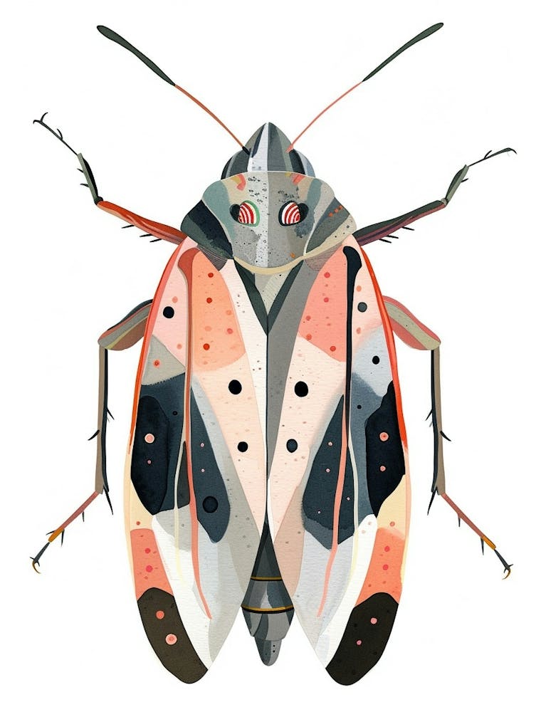 Colourful Insect Illustration Leafhopper 7