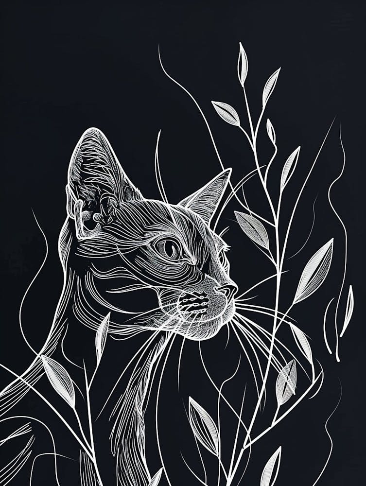 Tonkinese Cat Minimalist Illustration 2