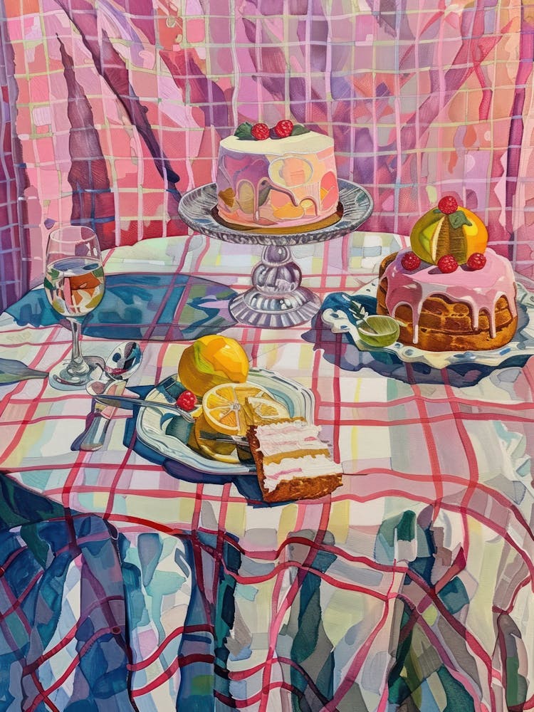 Pink Breakfast Food Cake 1