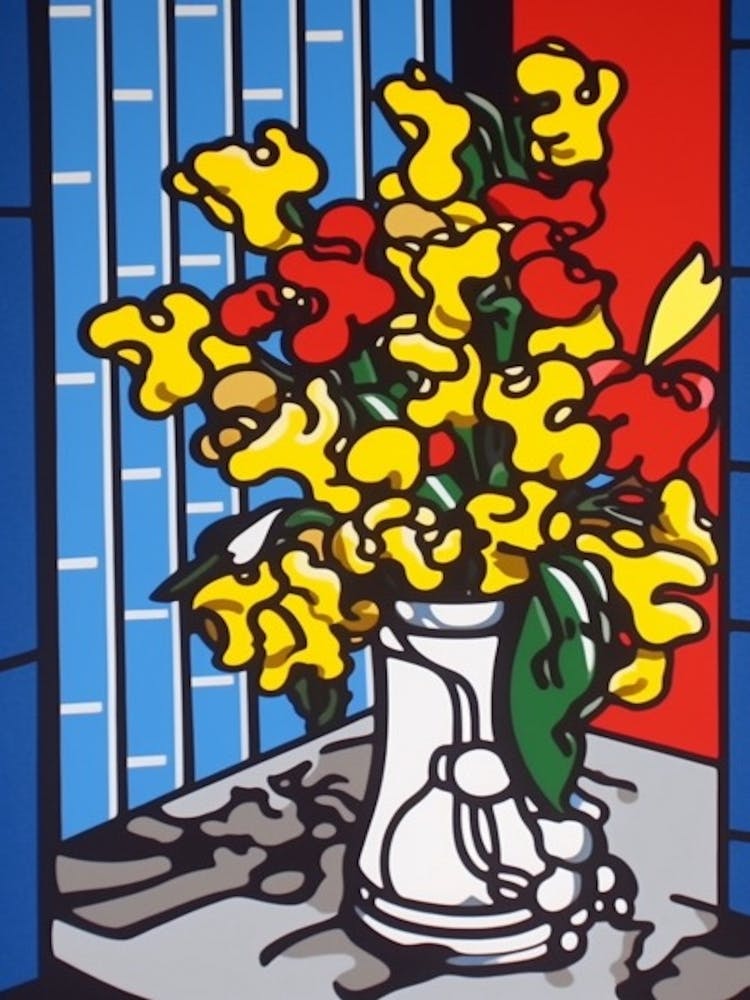 Snapdragons Flower Still Life  4 Pop Art Style
