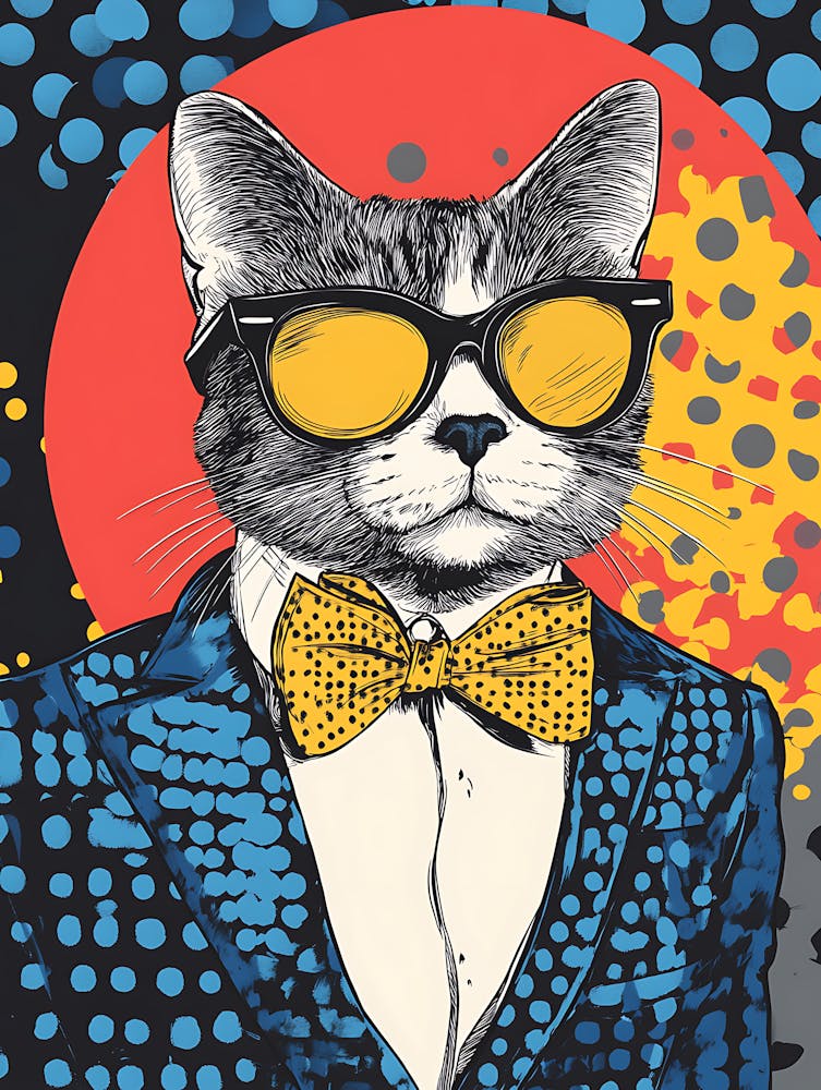 Super Cool Cat Illustration Pop 15