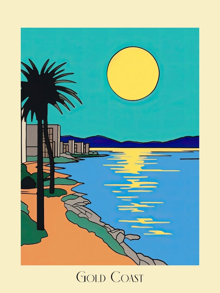 Poster Of Minimal Design Style Of Gold Coast, Australia4