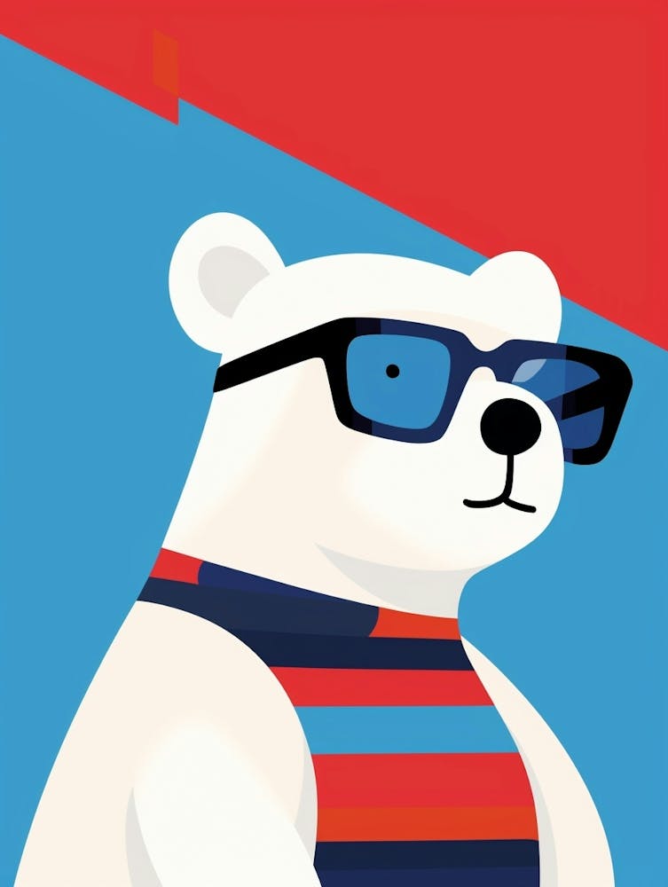 Little Polar Bear 1 Wearing Sunglasses