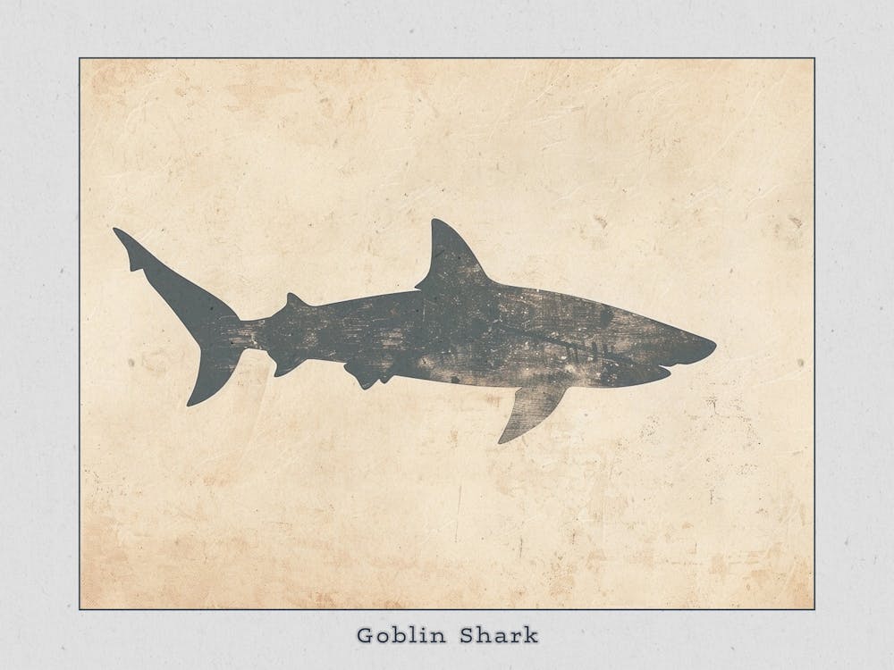 Goblin Shark Silhouette 5 Poster