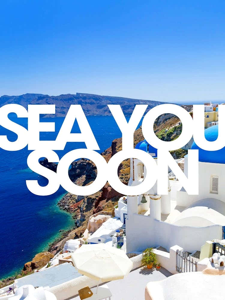 Sea you soon [Santorini, Greece] - aesthetic poster, travel photo poster 1