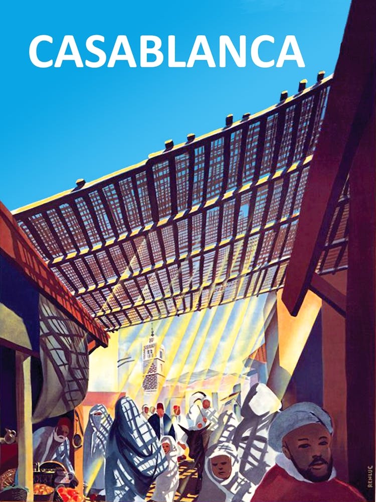 Casablanca, Vintage Travel Poster