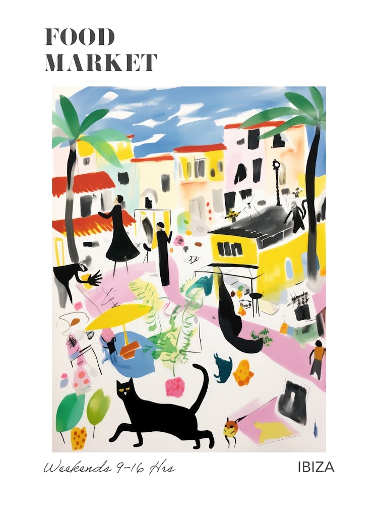 Der Lebensmittelmarkt In Ibiza 3 Illustrationsposter