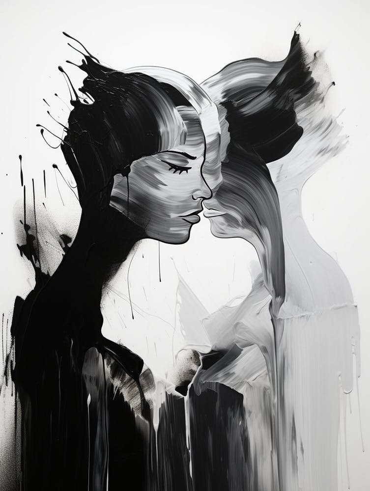 Spectrum Of Emotions Abstract Black And White 3