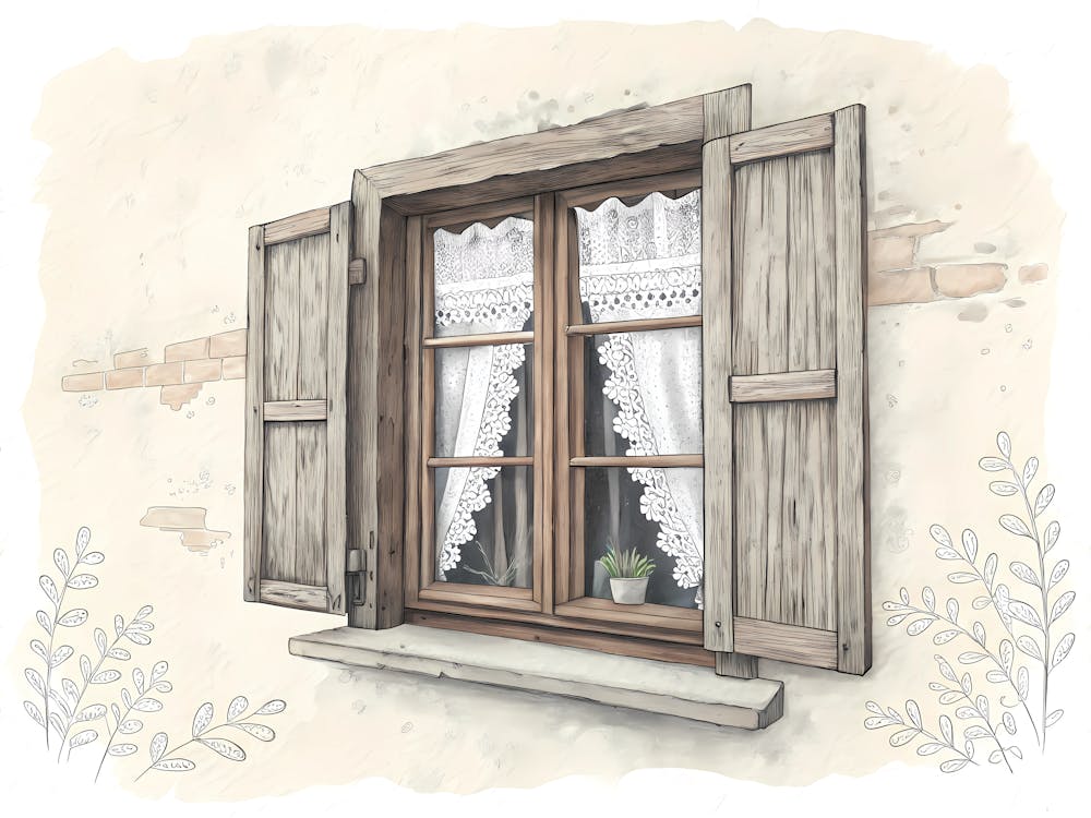 Minimalist Ink Sketch Of Traditional Village Win