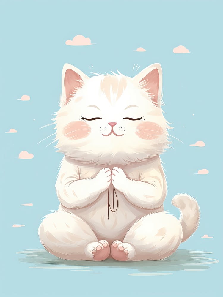 Kawaii Cat Drawings Yoga 3