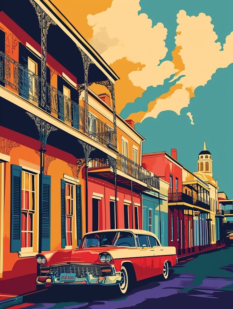 French Qaurter Retro Pop Art 2