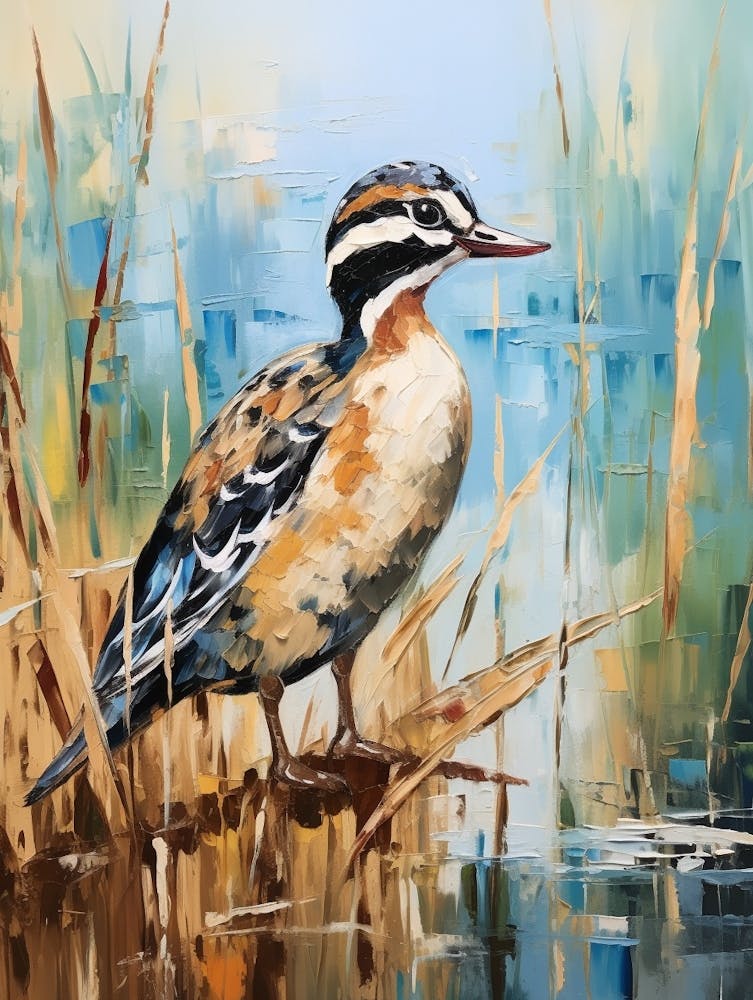 Peinture d'oiseau Canard branchu 2