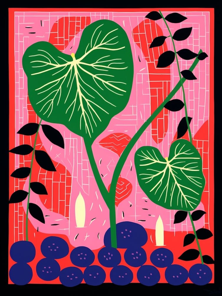 Pink And Red Plant Illustration Monstera Thai Constellation 3