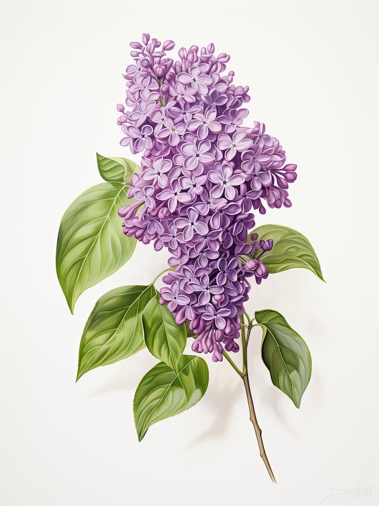 Lilacs Flower Vintage Botanical 2