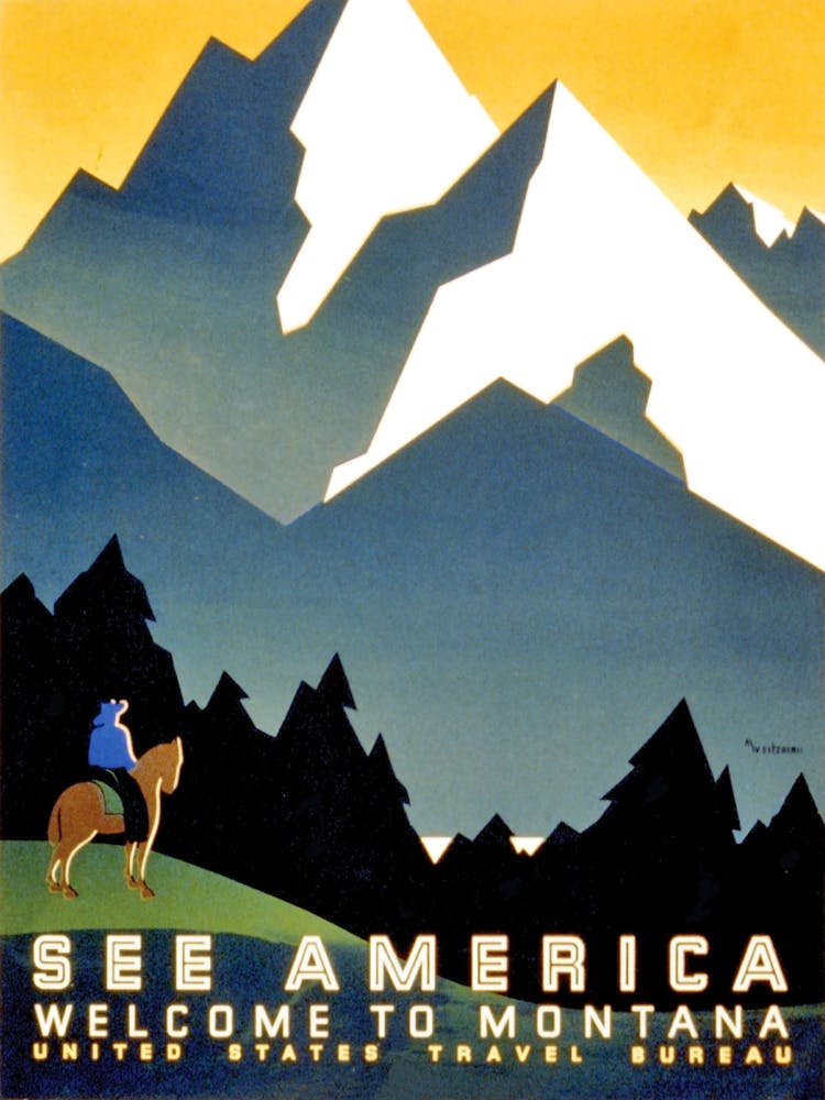 Welcome To Montana, USA, Travel Poster