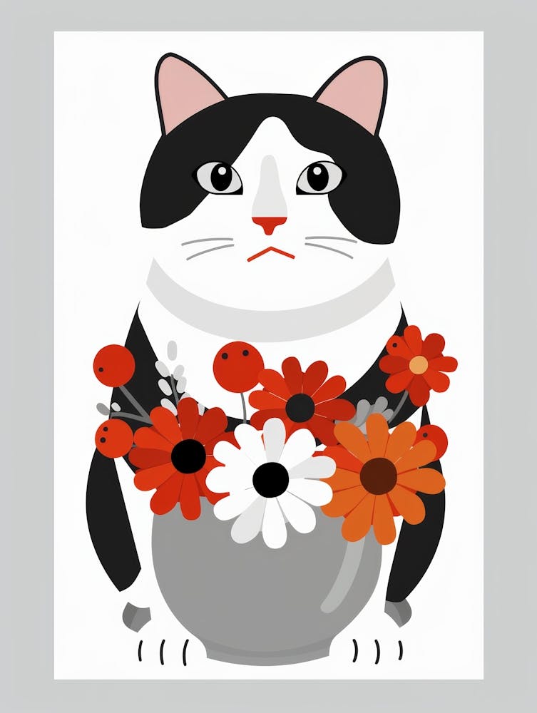 Cat With Flowers 13