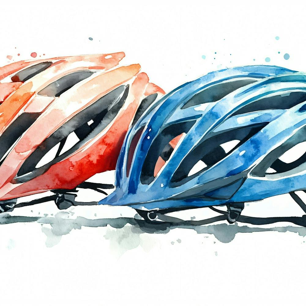 Watercolor Bicycle Helmets 3