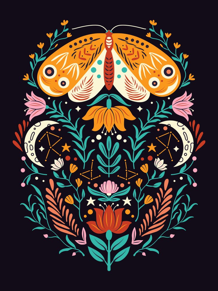 Butterfly And Flowers