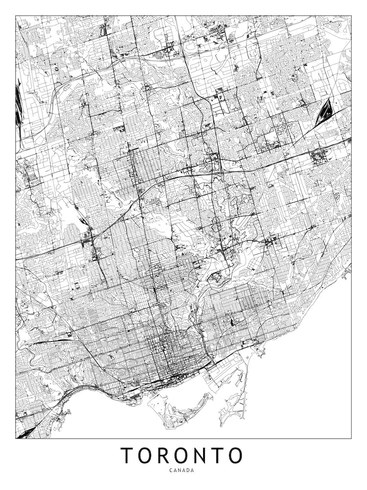 Toronto White Map