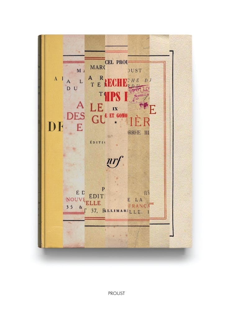 PMarcel Proust - Book Lover Abstract Print -First Edition Covers