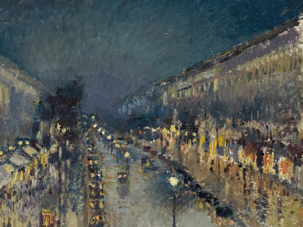 Boulevard Montmartre At Night, Camille Pissarro