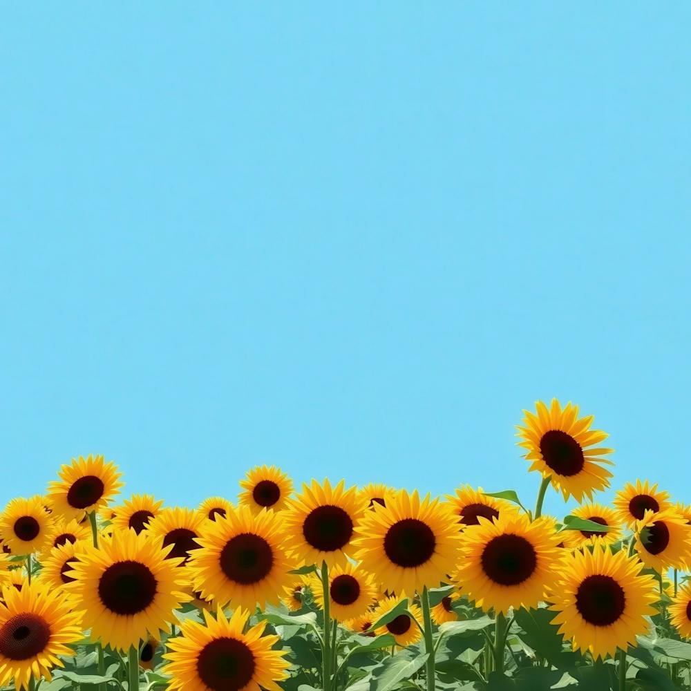 Sunflowers On A Blue Sky