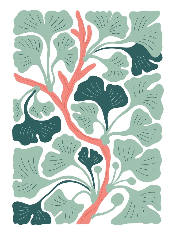 Ginkgo Leaves Botanical Boho