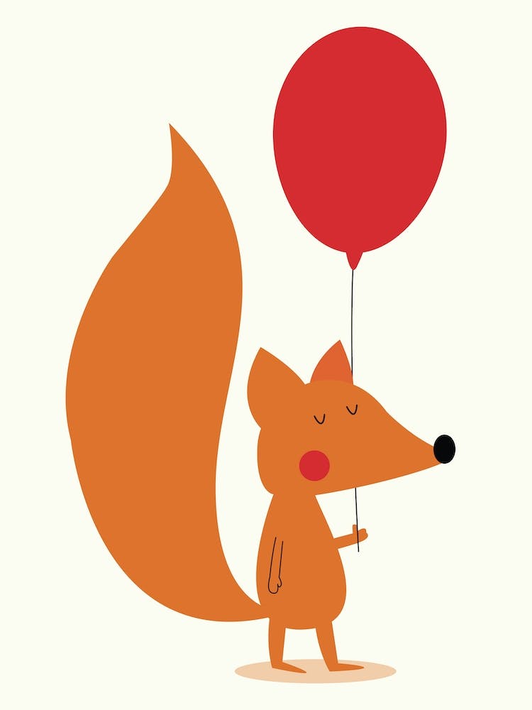 Fox With A Red Balloon