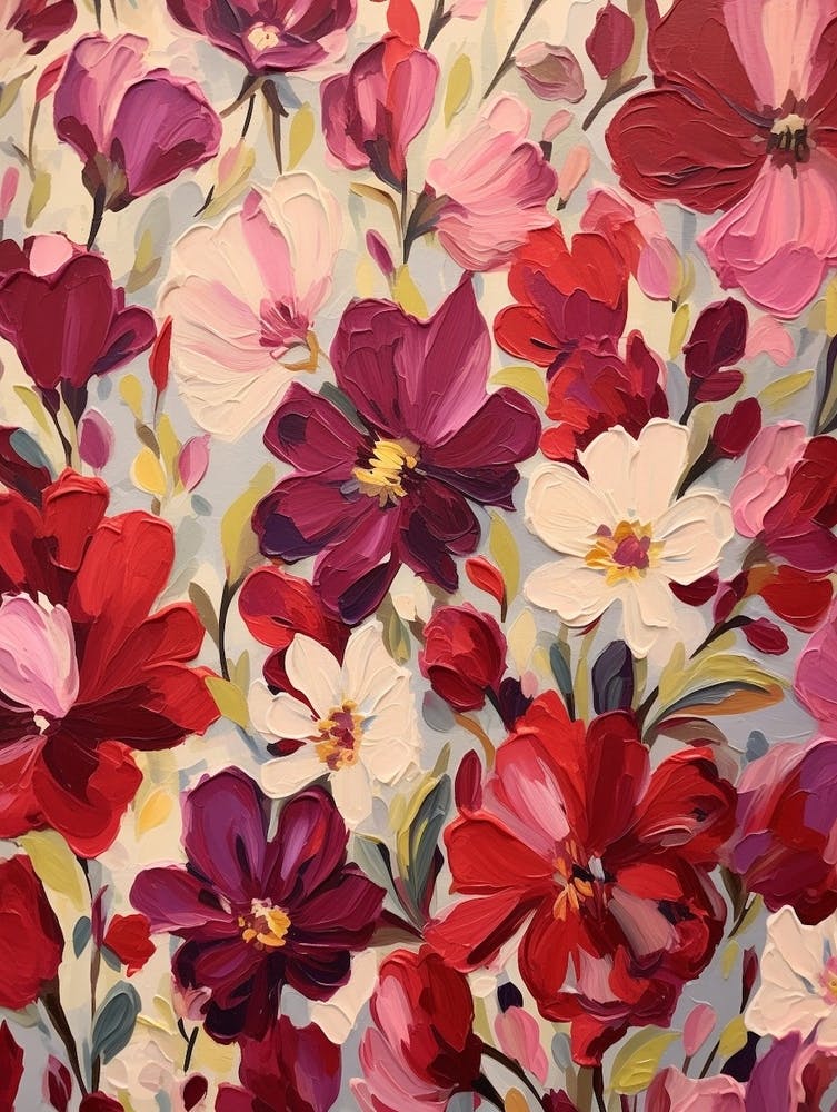 Red Flower Impressionist Painting 7