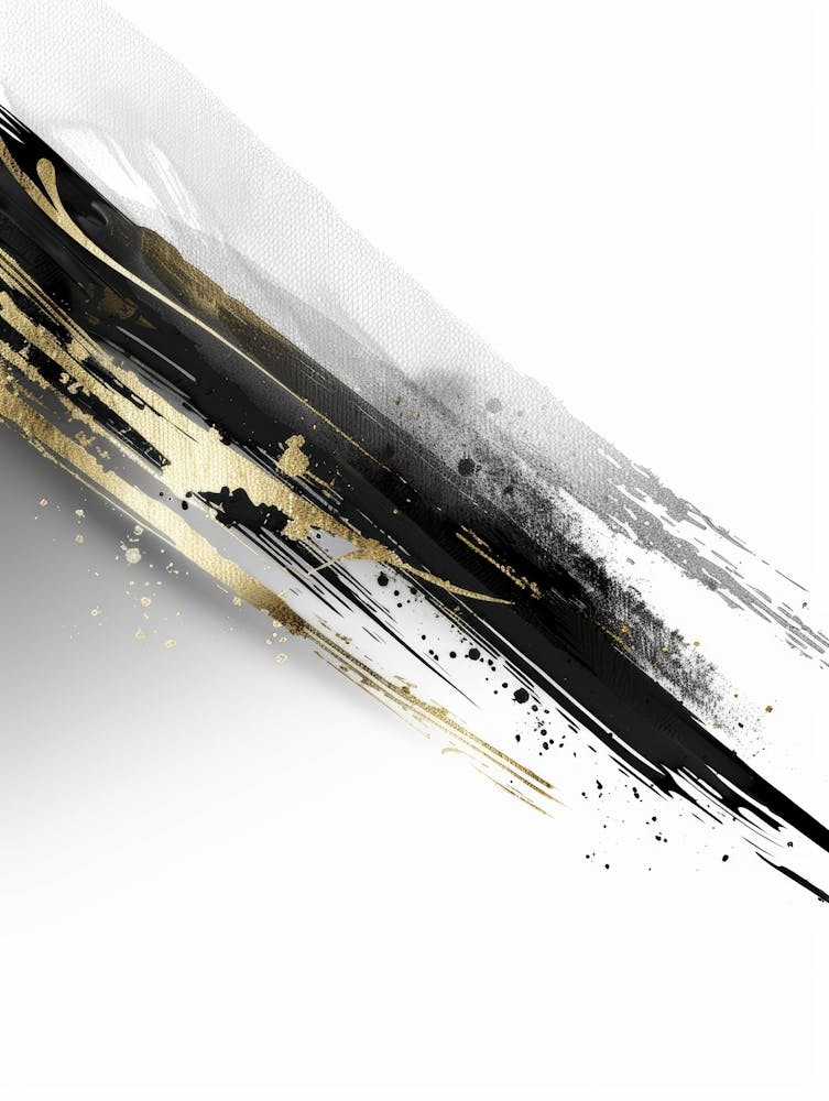 Abstract Black And Gold Painting 93