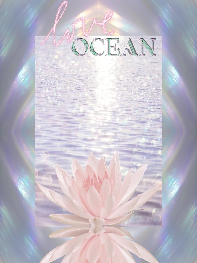 Love Ocean. Minimalist Collage