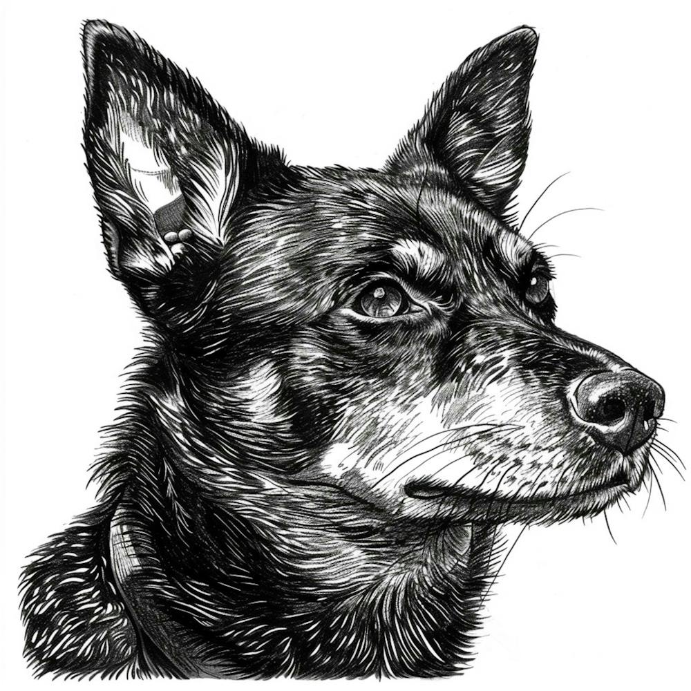 Croquis au Trait de Chien de Canaan 2