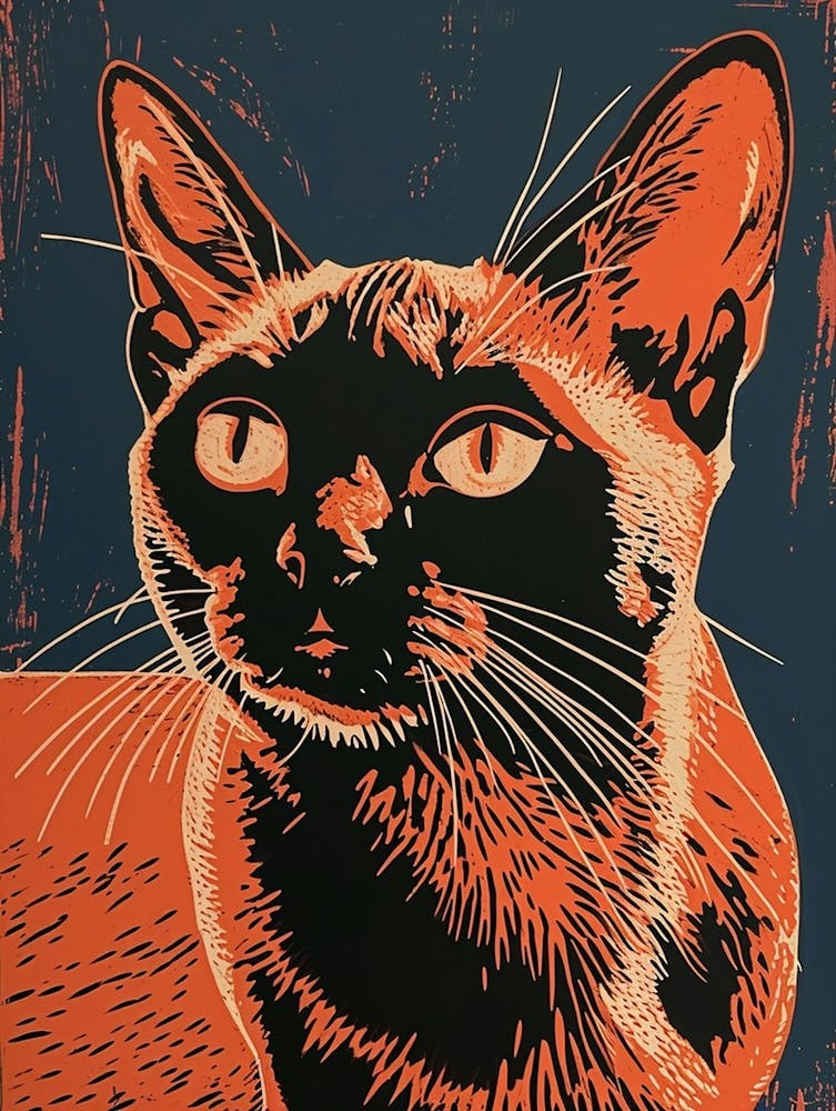 Tokinese Cat Relief Illustration 4