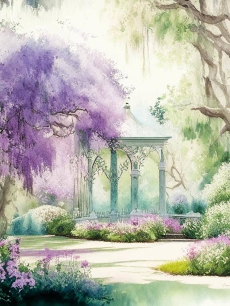 Bellingrath Gardens, 2, Usa Pastel Watercolour
