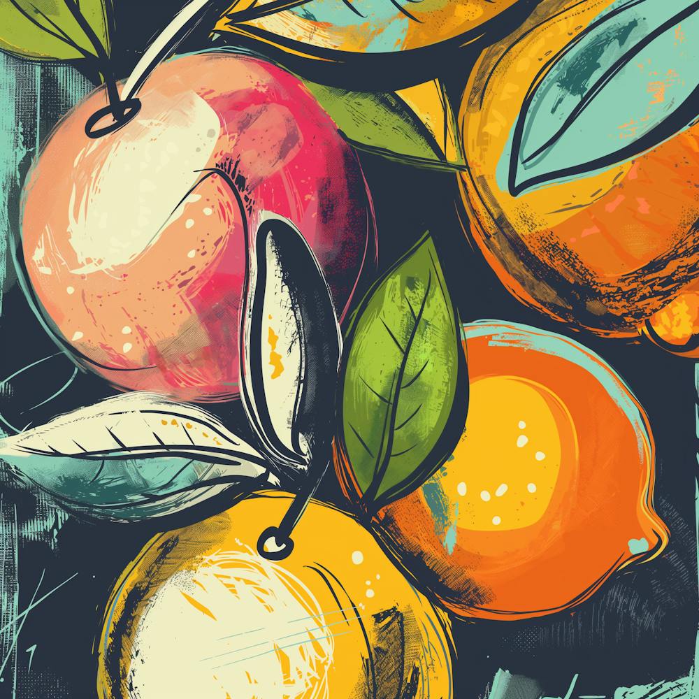 Sketchy Citrus Fruits